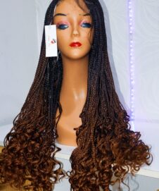 Human Hair Blend Braided Wig