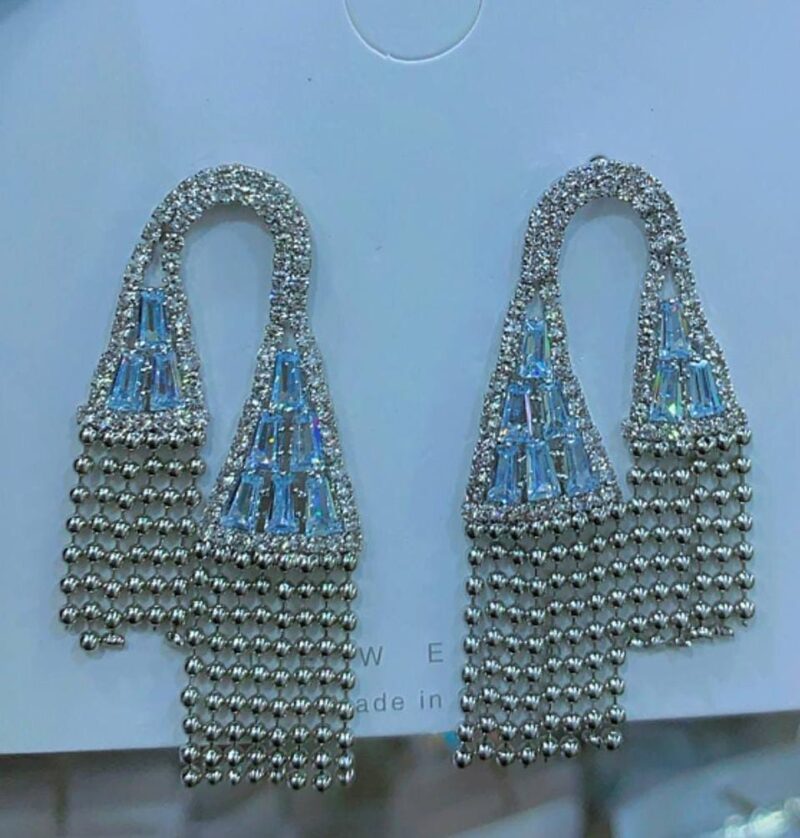 Beaded Earring Silver